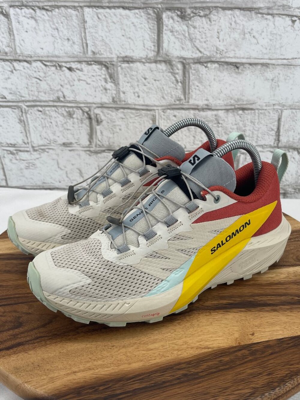 Salomon Sense Ride 5 Womens 8.5 Rainy Day Freesia Trail Running Shoes